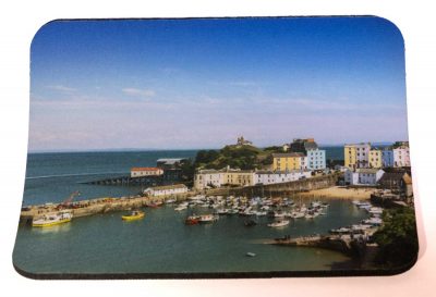 thick quality mousemat with an image of Tenby Harbour in the Sunshine