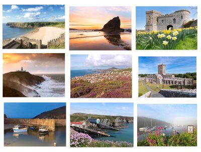 mixed views of pembrokeshire on high quality a6 greetings cards with wedding stationery quality envelopes