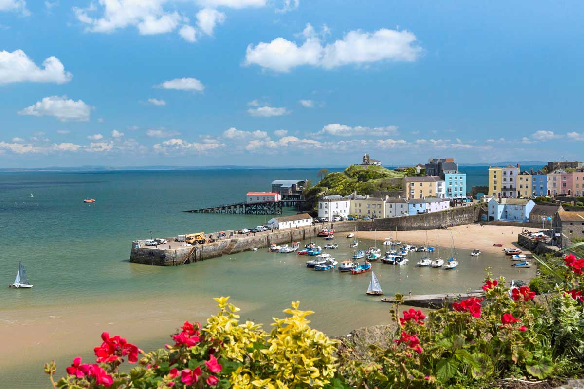 Tenby Harbour With Flowers Pembrokeshire Moments Tenby Harbour With Flowers Pembrokeshire Moments